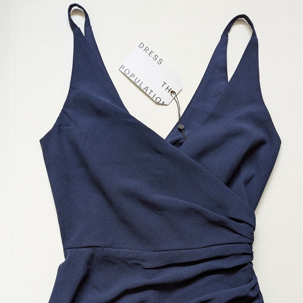 Dress The Population Navy Anita Crepe Cocktail Dress - Picture 7 of 15